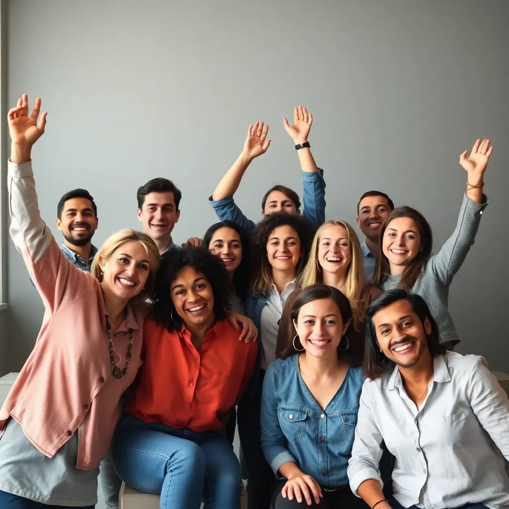 Zufriedene Coaching-Klienten feiern ihre Erfolge