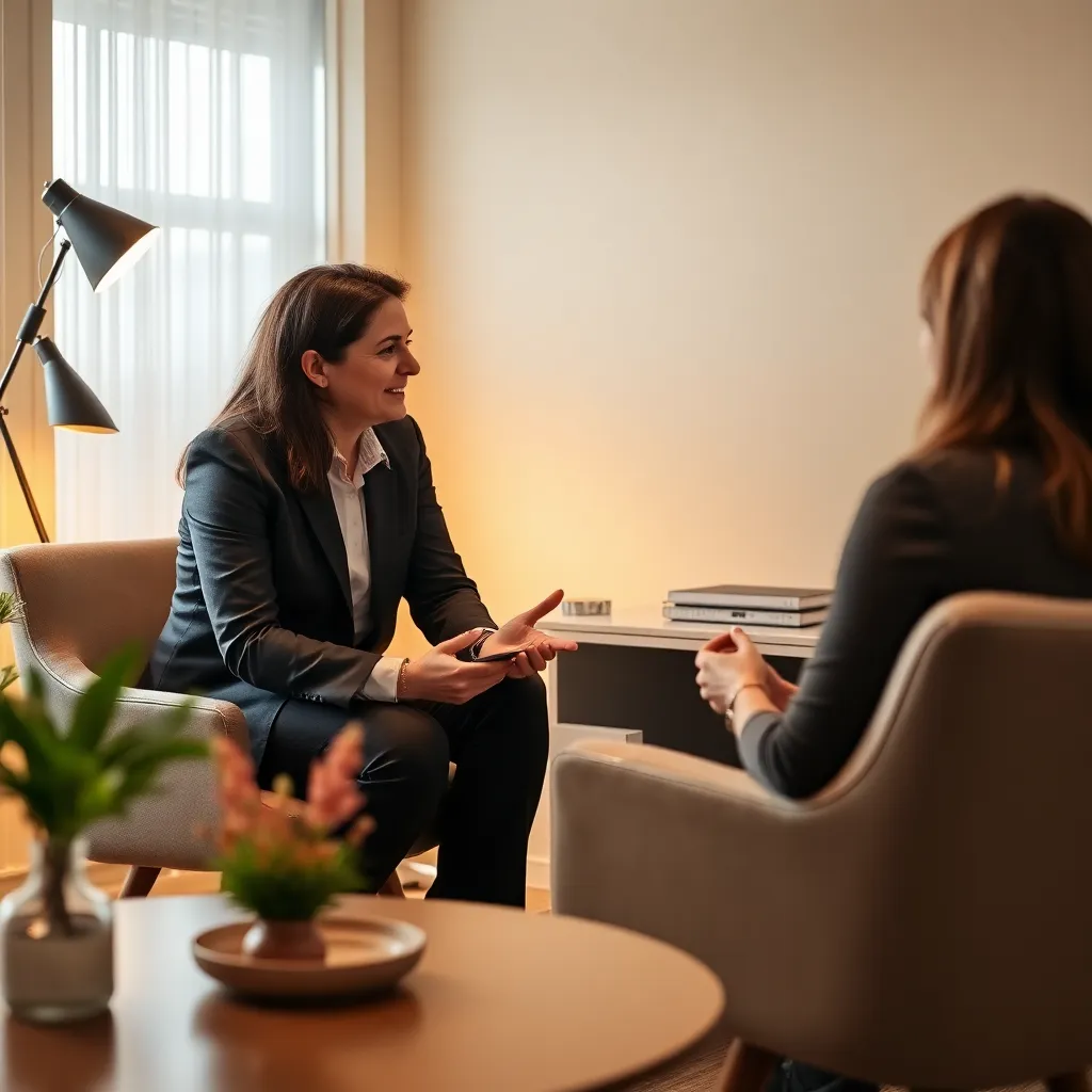 Professionelle Coaching-Sitzung in ruhiger Büroumgebung